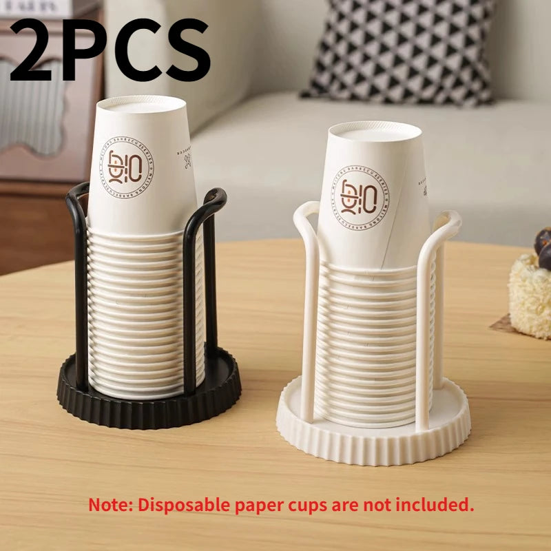 porte gobelets ondulés moderne gobelets carton blancs logo noir base large stable cuisine