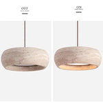 Suspension lumineuse pierre marbrée moderne câble beige 18W chambre salon restaurant