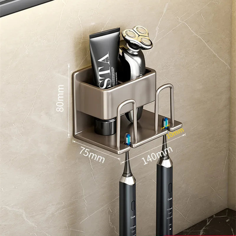 porte brosses dents adhésif moderne noir mat salle bains accessoires toilette crème dentifrice soins