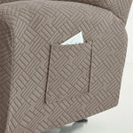 housse fauteuil inclinable beige gris rayures diagonales moderne poche lavable machine