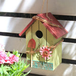 nichoirs oiseaux motifs floraux abeille coccinelle couleurs vives cordelette jardin balcon pastorale