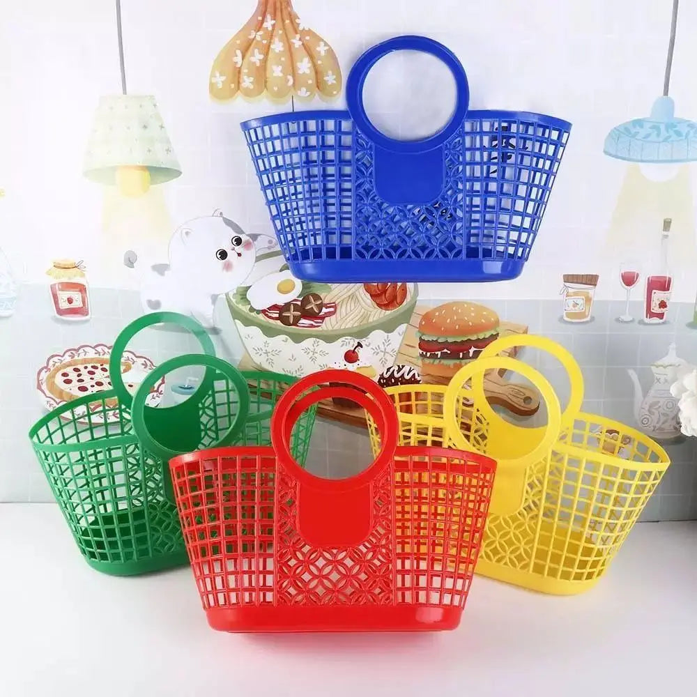 panier bleu vert moderne poignées utilisations multiples empilable plastique rouge jaune grille mailles opacité