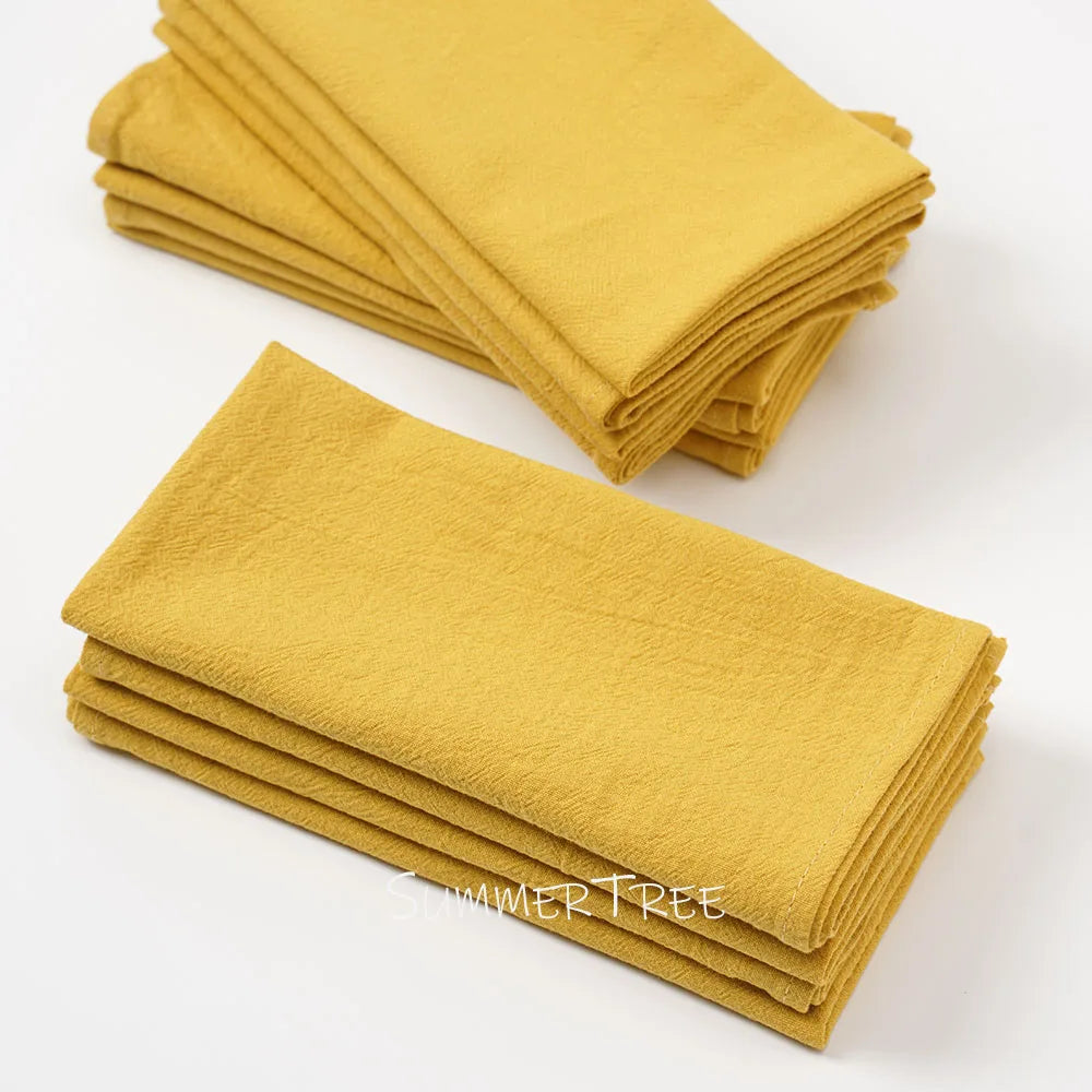 serviettes coton 40x40cm réutilisables rose pâle beige bleu orange blanc vert marron classiques maison