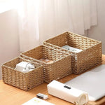 panier rangement tressé réutilisable rotin tailles rangement cosmétiques objets divers bohème minimaliste