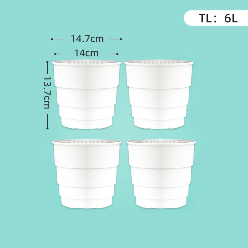 pots fleurs plastique blanc rayures modernes contrôleur racines 14cm 17cm 21cm pack pièces