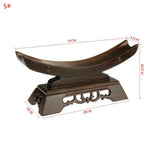 support épée bois naturel sculpté traditionnel marron foncé décoration maison