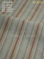 tissu popeline rayé rustique coton lin beige rouge bleu opaque artisanal biodegradable 140cm