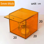 boîte rangement transparente moderne réutilisable respectueuse environnement violet vert bleu orange jaune cosmétiques bijoux