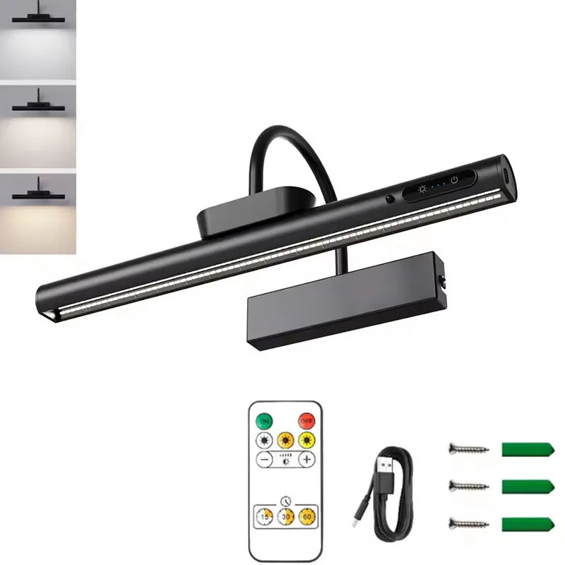 lampe led cadre or moderne rechargeable télécommande indicateur vis murale
