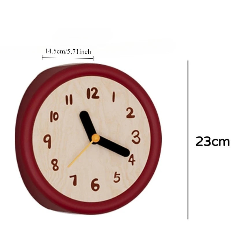 horloge murale moderne abstraite salon aiguille quartz résine rouge numéros blancs aiguilles noires jaune