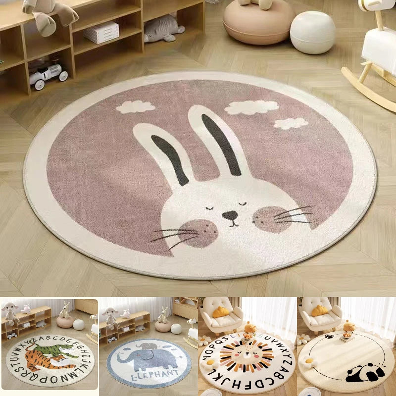 tapis rond animal mignon polyester moderne salon chambre extérieur salle bain multicolore adhésif