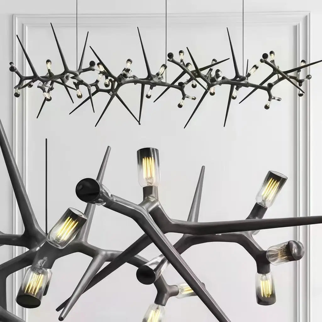 suspension lumineuse noire contemporaine 120cm 10 ampoules certification ul rohs
