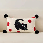coussin carré 45x45cm motif animaux noir blanc cartoon amovible lavable