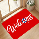 tapis sol moderne violet papillons fleurs bienvenue extérieur résistant polyester