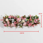 guirlande florale artificielle fleurs roses feuilles vertes décoration intérieure classique 100x28cm anniversaire mariage