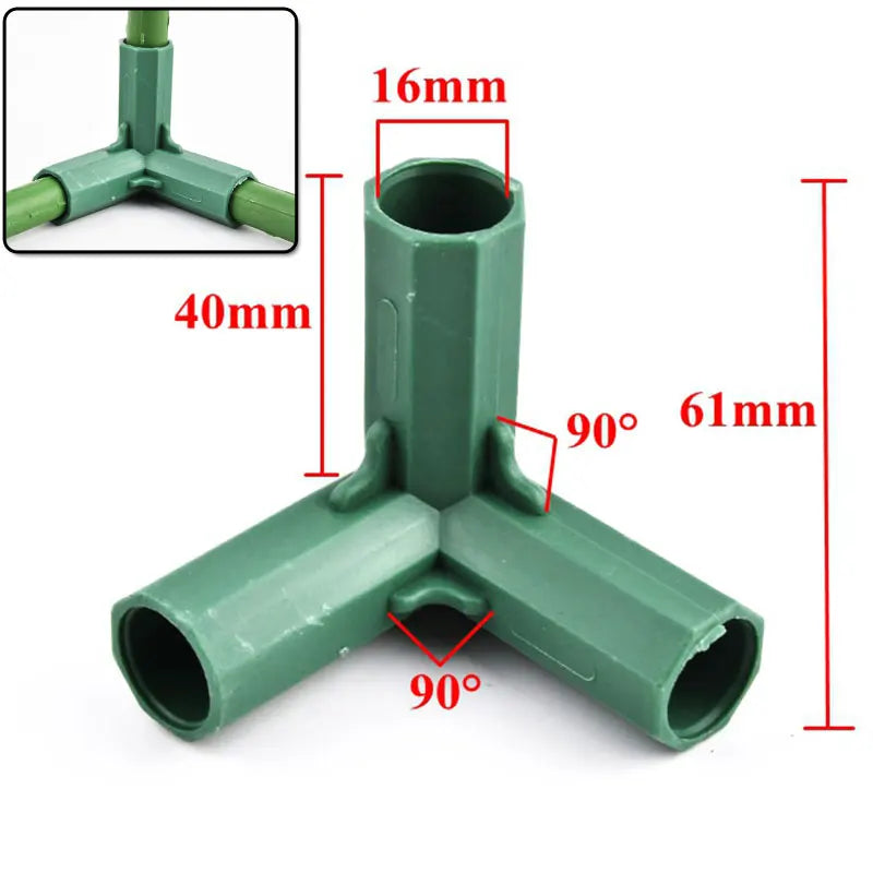 connecteurs support plantes vert plastique serre jardin accessoires bricolage jardinage structure robuste fixe