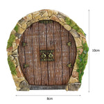 décoration jardin porte miniature bois mascotte bleu rose vert marron fantaisie rustique