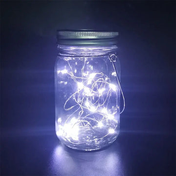 lampe solaire bocal transparent filament doré guirlande led décoration extérieure patio jardin