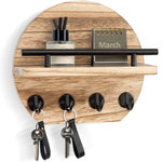 décoration murale étagère entrée crochets clés porte clefs moderne support bois vis fixation mur