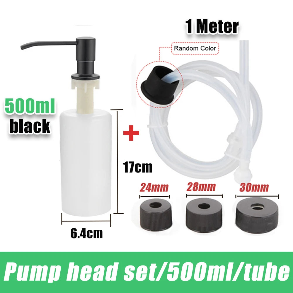 distributeur savon liquide moderne noir blanc transparent pompe tuyau flexible