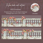 ruban decoratif transparent fleurs vigne vintage floral adhésif naturel blanc marron bleu rose vert