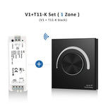interrupteur led touch dimmer blanc noir rond moderne minimaliste adhésif