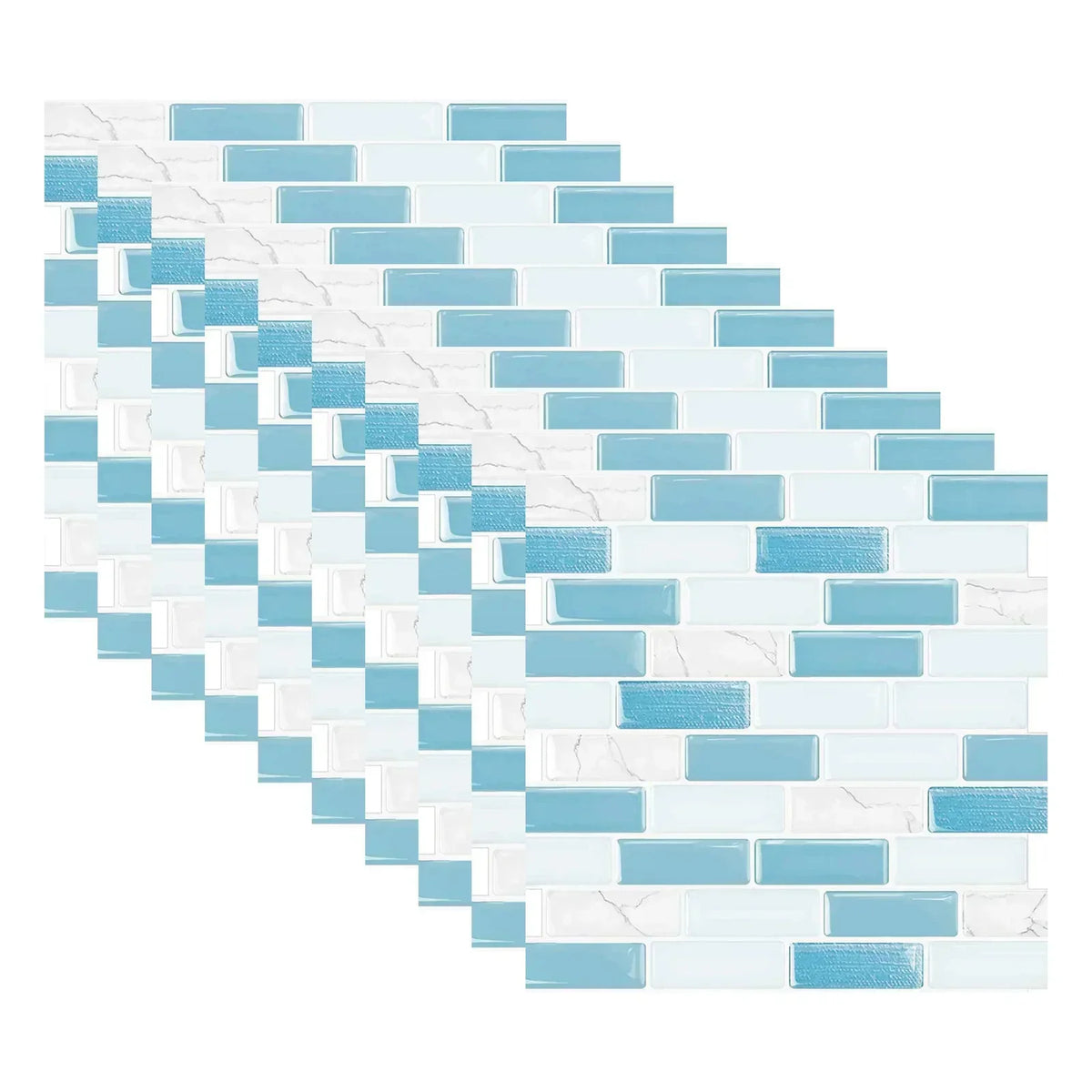 autocollants muraux marbre bleu gris blanc modernes 10 pièces 10cm 10cm imperméables self adhésifs