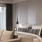 lampes suspendues modernes noir bronze gris clair abat jour conique living bedroom dining room