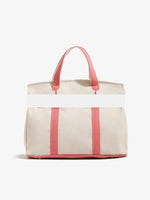 sac main toile coton beige noir vert rose poignées détachables casual chic rivets anti
