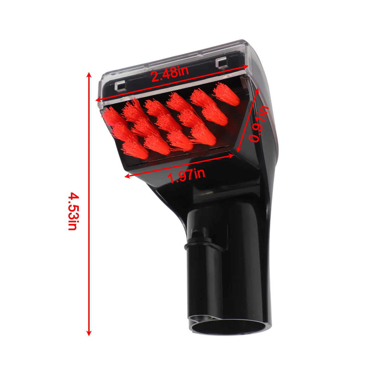brosse aspirateur noire rouge bristles plastique transparent moderne utilitaire nettoyage tapis meubles fonctionnelle