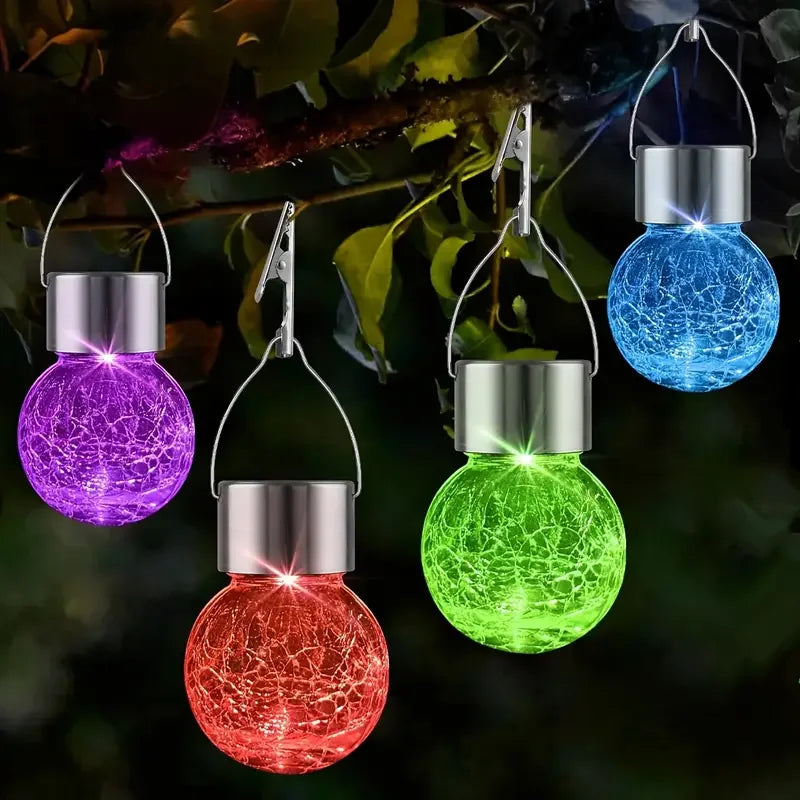 guirlande lumineuse solaire multicolore moderne clips texture craquelée extérieure jardin led