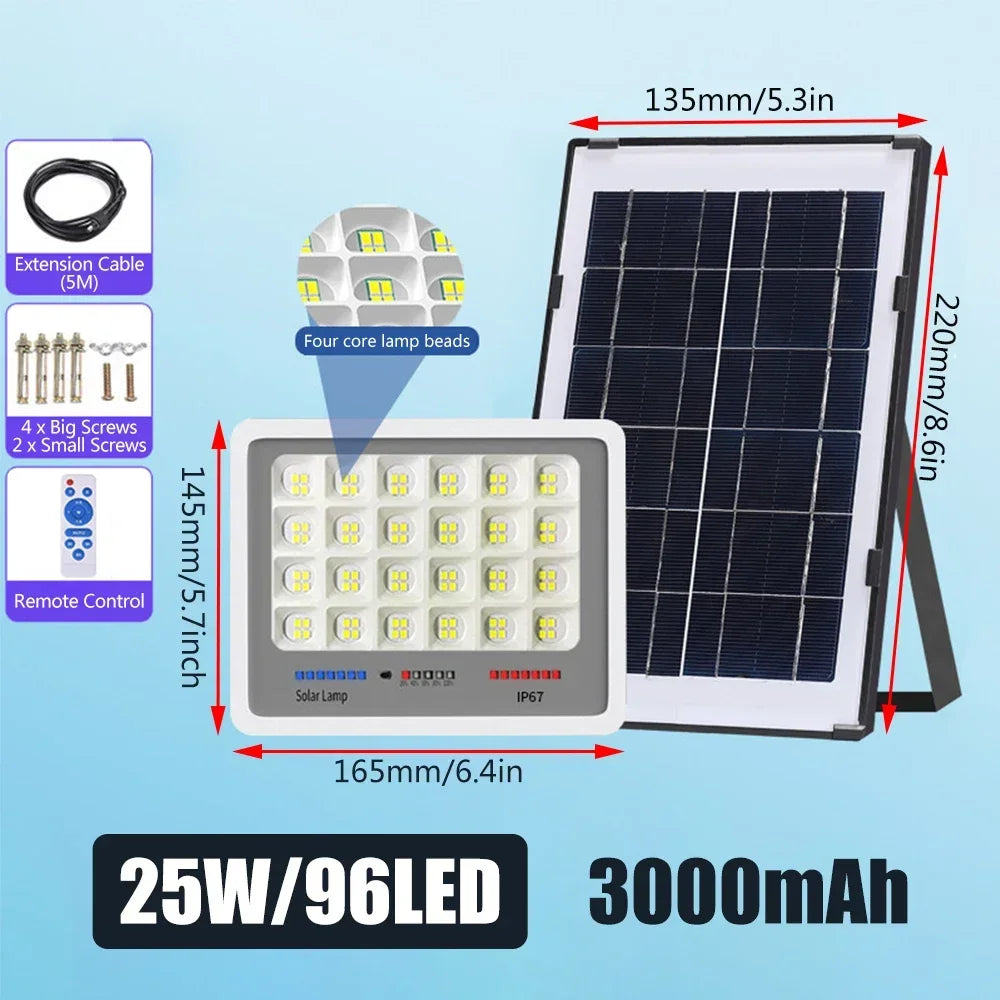 lampe solaire moderne blanc bleu carreaux noirs ip67 led murale télécommandeextérieur jardin