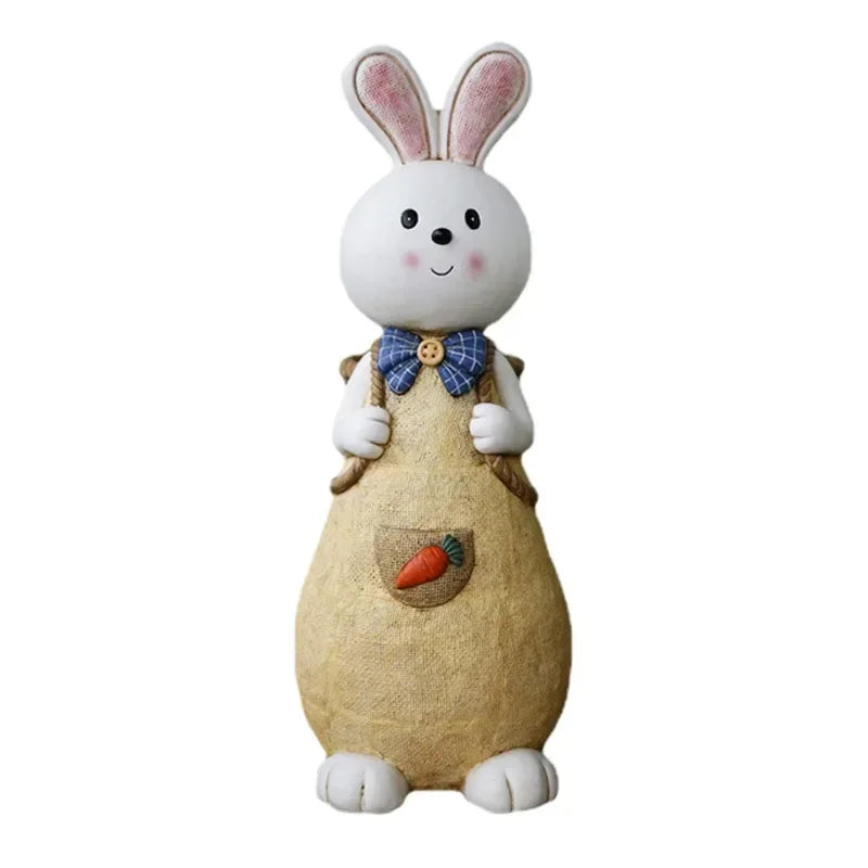 pots fleurs résine moderne figurines lapins motifs tissus carottes noeuds papillons mignons