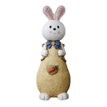 pots fleurs résine moderne figurines lapins motifs tissus carottes noeuds papillons mignons
