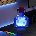 bouteille médicament led rechargeable pixel art contemporain transparent rouge bleu table chambre