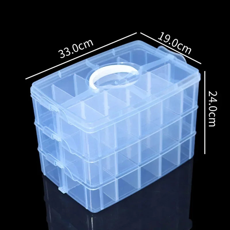 boîtes rangement transparentes étages clips poignées modernes organisation maison