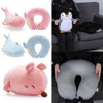 oreillers voyage forme mousse mémoire forme animaux doux moelleux coussins nuque multifonctionnels