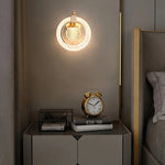 lampe murale moderne or cristaux lumiere blanche chaude luxueux fixee mur translucent erotique chambre