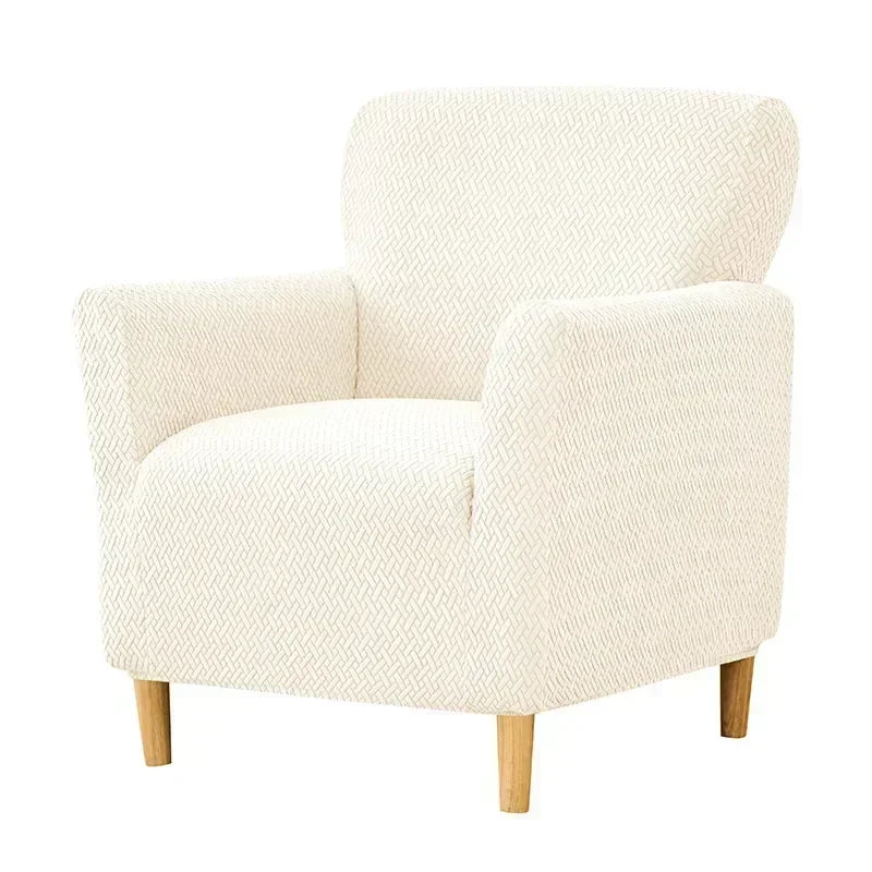 housse fauteuil moderne herringbone gris vert marron polyestère jacquard machine 80cm 90cm restaurant