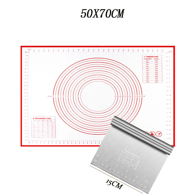 tapis rouleuse silicone blanc rouge cercles mesures cuisine pâtisserie antiadhésive moderne pratique ecofriendly