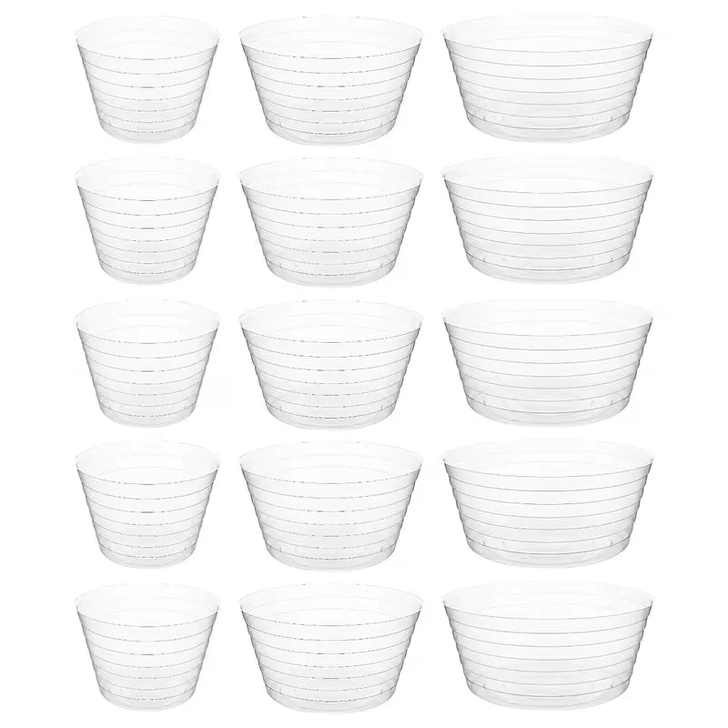 plateaux cache pots plastique transparent moderne rayures adhésif 10 inches