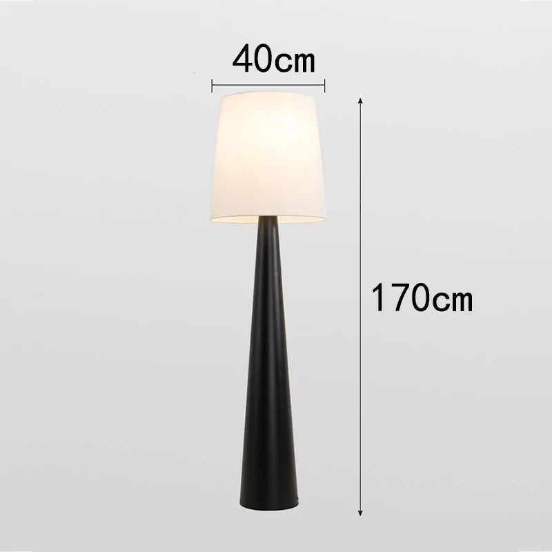 lampe pied moderne minimaliste conique noir abatjour blanc crème éclairage salon chambre télécommande adjustable