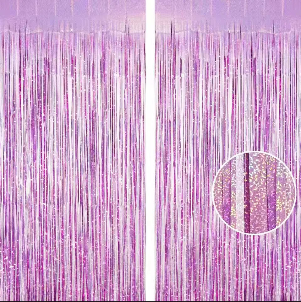 rideau soie franges violet moderne festif anniversaire mariage photomaton 1m 2m