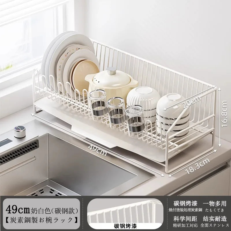 égouttoir vaisselle acier inoxydable moderne assiettes tasses cuillères couverts support cuisine respectueux environnement multifonctionnel