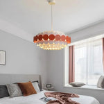 suspension lumineuse moderne blanc bleu vert orange circulaire géométrique opaque scandinave