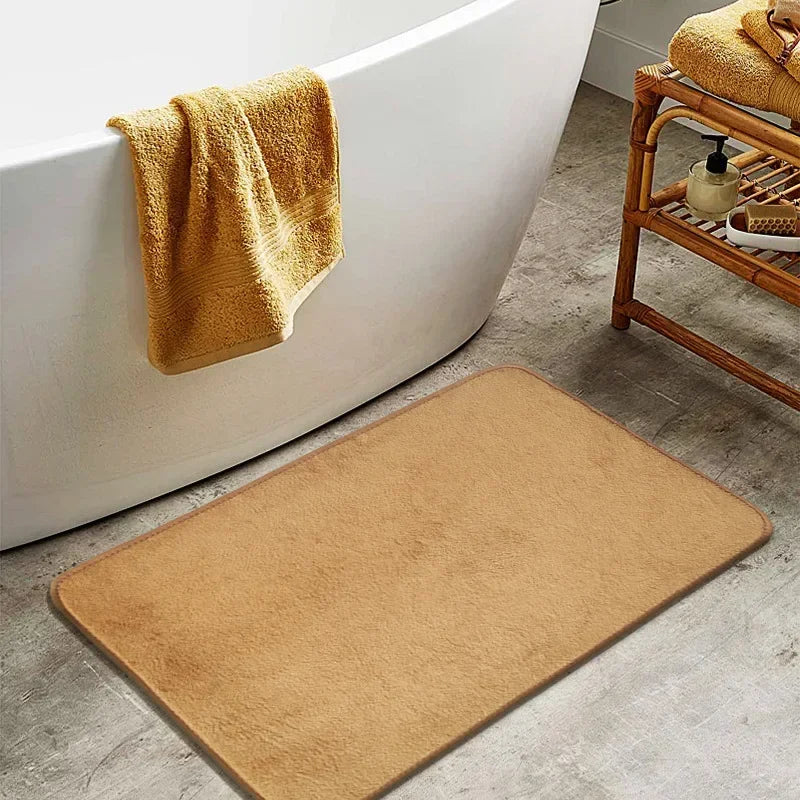 tapis bain polyester antidérapant moderne marron bleu violet rose gris intérieur extérieur