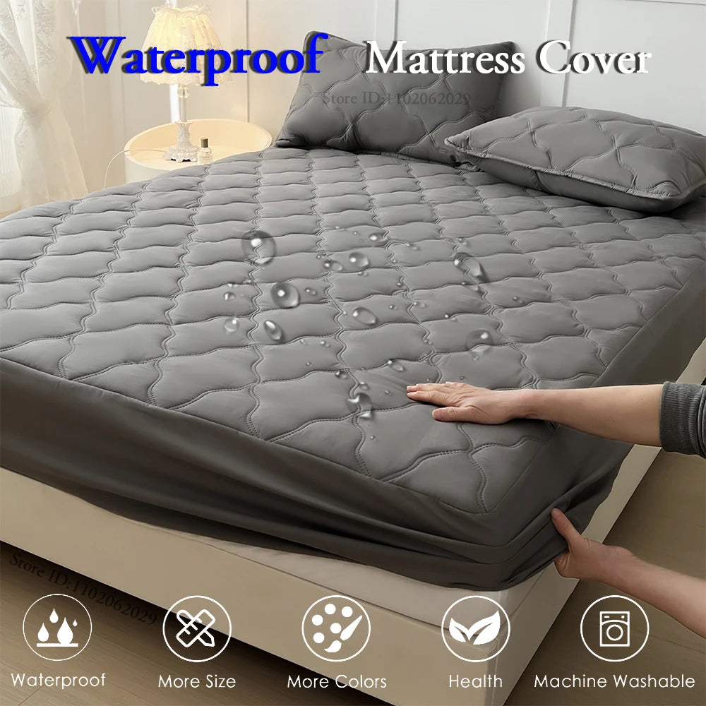 housse matelas imperméable matelas anti acariens coton polyester gris blanc moderne