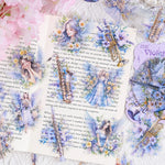 autocollants décoratifs stickers fleurs musiques fées romantiques fantaisistes semi transparents