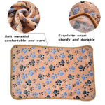 couverture douce animaux compagnie imprimé pattes animaux beige rose blanc confortable tamaño