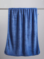 serviette bain absorbante bleu marine texture points moderne 80x150cm lavable machine
